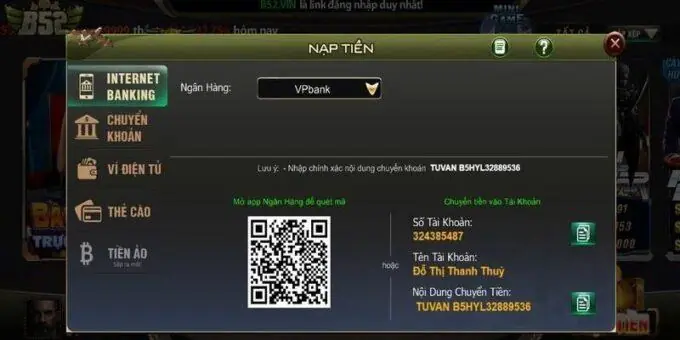 Nạp Tiền B52